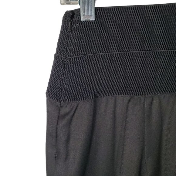 Maison de Papillon Black Wide Leg High Rise Pants Capsule Minimalist Wool Silk L - Picture 5 of 11